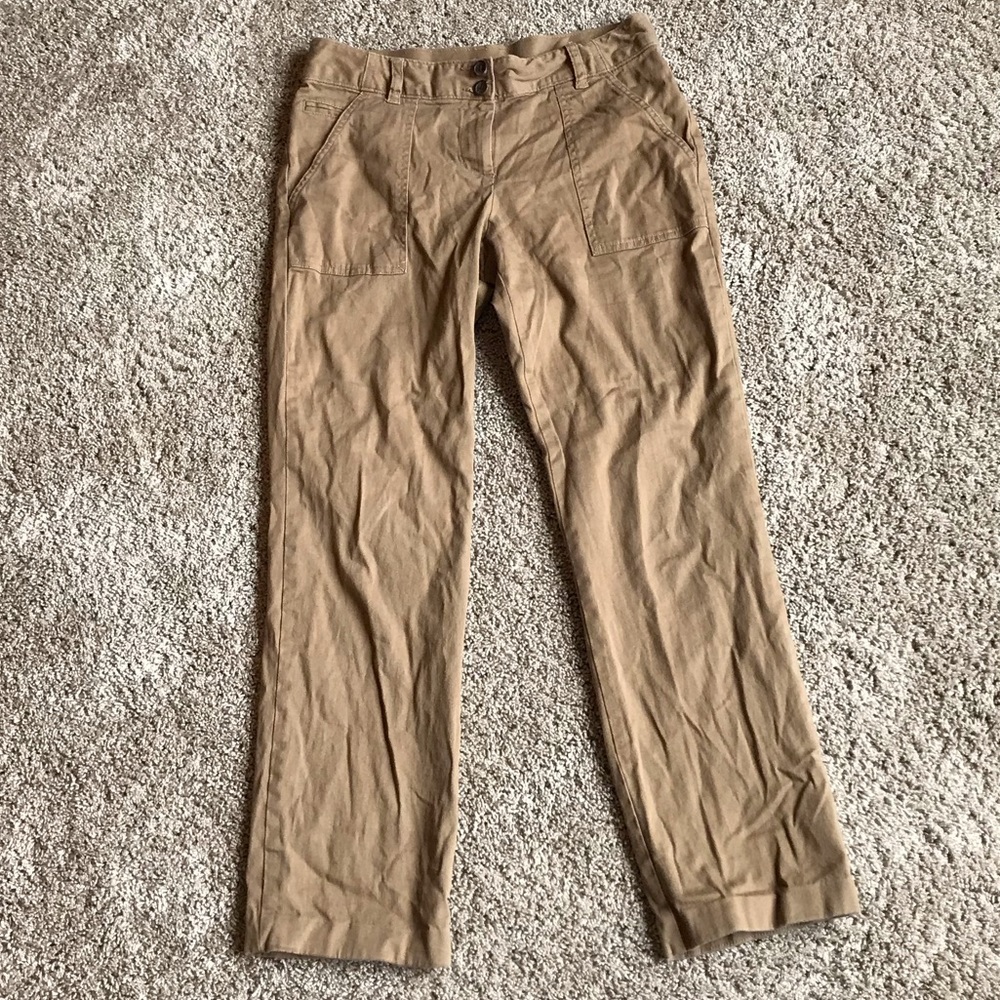 Tan Ankle Cropped Pants